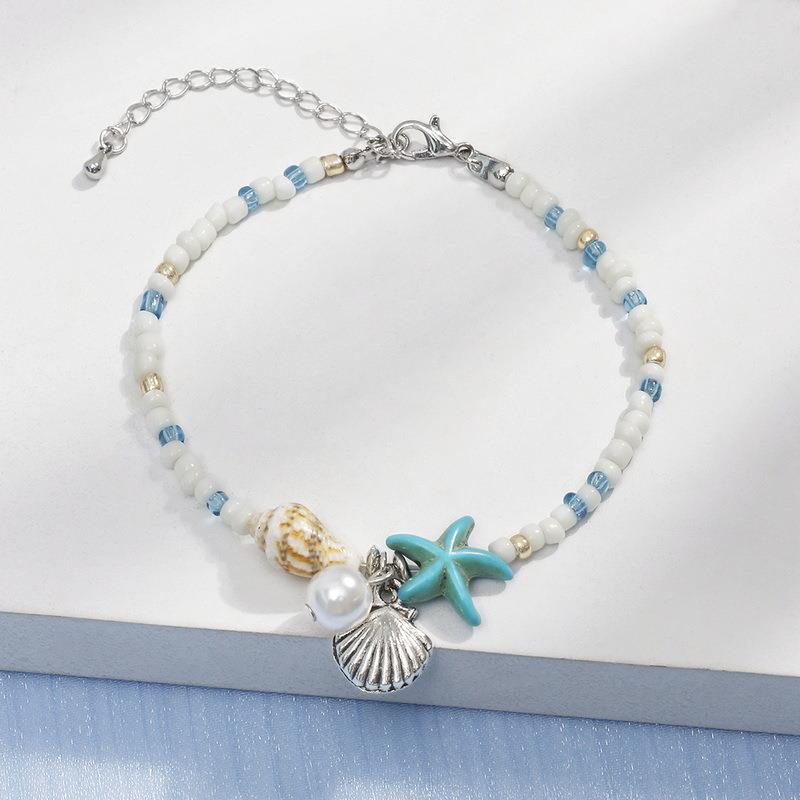 Wholesale Bohemian starfish shell conch rice bead bracelet summer